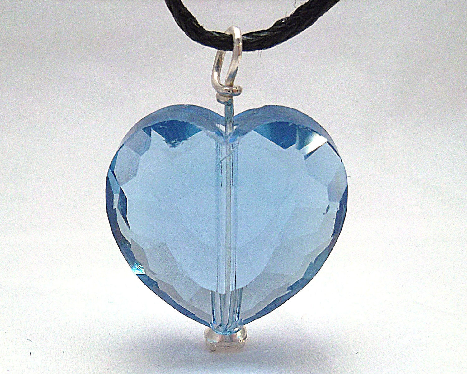 Pale Blue Valentine's Day Heart Necklace