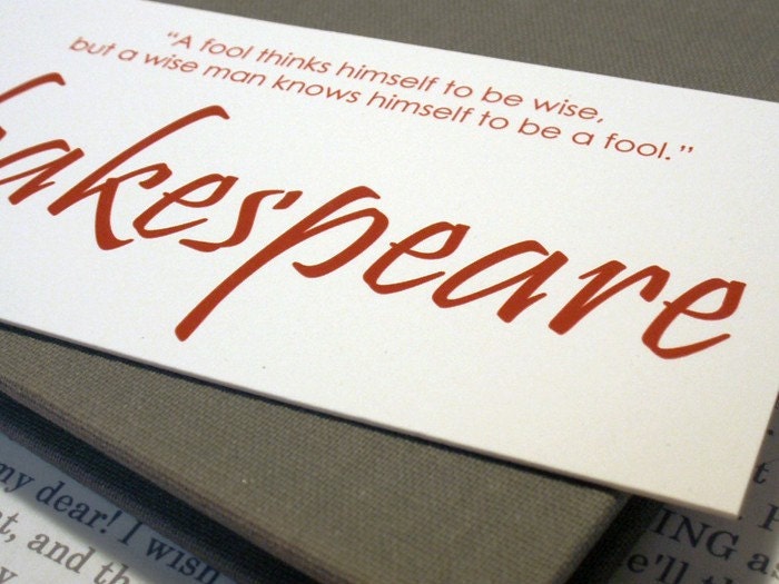 Shakespeare Quote Bookmark