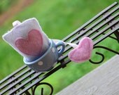 4 Felt Tea Bags Set Teabags Pretend Birthday Gift Girl Boy Toddler Toy Waldorf Food Kitchen Childrens Child Pink Girls Decoration Party