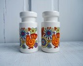 Fab and Funky Flower Power Retri Floral Salt and Pepper Shakers
