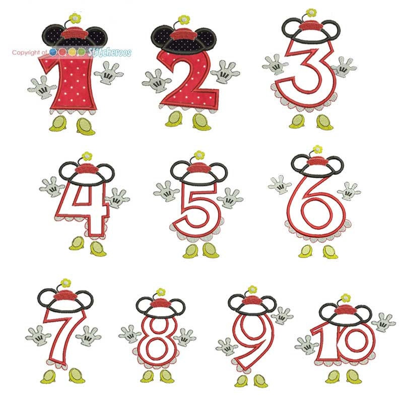 Minnie Mouse birthday number SS tshirt or onesie