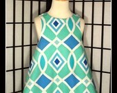 Retro Geometric Reversible Wrap Dress 2T 3T