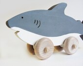 Wooden Shark Push Toy- Eco Friendly Waldorf