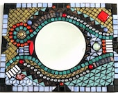 Colorful Abstract Mosaic Mirror Rectangular Wall Hanging