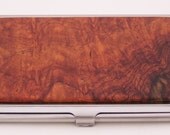 Amboyna Burl Wood Card Case Holder (Handmade in USA)