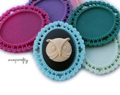 4pc swirl-edge matte resin 40x30mm pendant cabochon settings