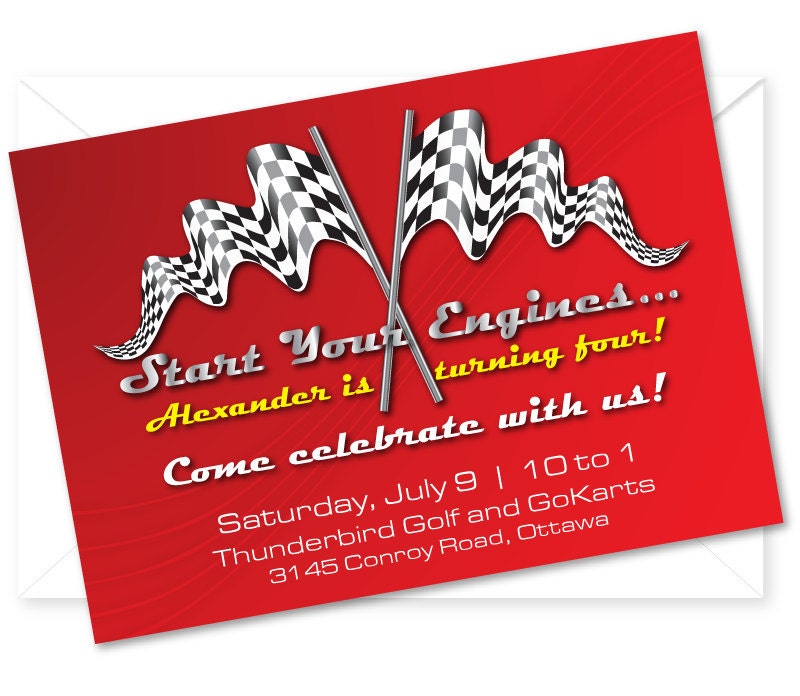 Race Car Birthday Party Invitation