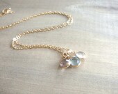 Three Birthstone Swarovski Crystal Necklace in Gold - Personalized,Birthday, Kids, Children, Family, Grandchildren, Mother's Day, Mom