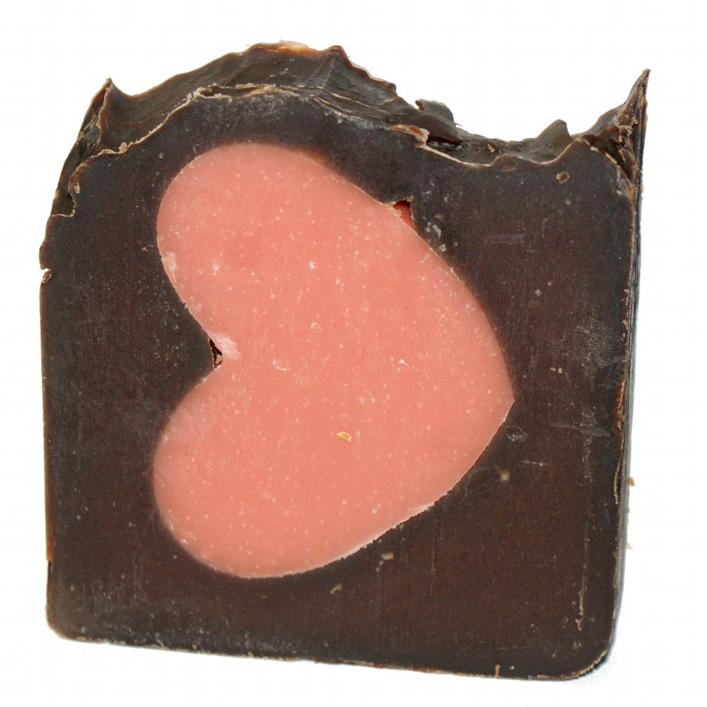 Valentine's Day Gift - Handmade Valentine's Day Soap - Heart in Velvet Shea Butter Goat Milk Soap - Red Velvet Cake and Red Currant Scented