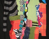 Super funky long mostly cotton upcycled sweater coat