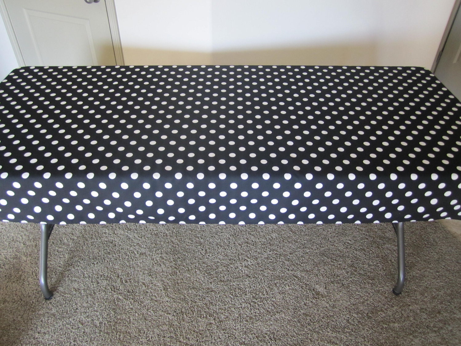 Black Polka Dot Tablecloth -  Red Polka Dot Tablecloth