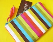 Rainbow stripes zipper pouch