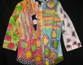 Hand painted upcycled Blouse
