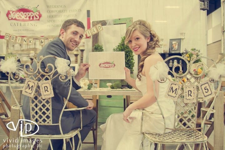 MR and MRS Chair Signs, Burlap & Lace Wedding Banners, Custom Colors Available