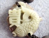Zipao Jade Prosperous Fish Word Gui Bead Beads Bracelet  T2459