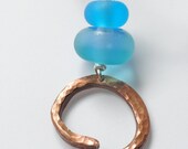 Cosmic Copper and Sapphire Blue Pendant with Sterling Silver Clasp
