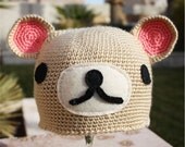 Korilakkuma -ish Hat : Kawaii  San-X Anime Japanese -ish Handmade Crochet Beanie Hat
