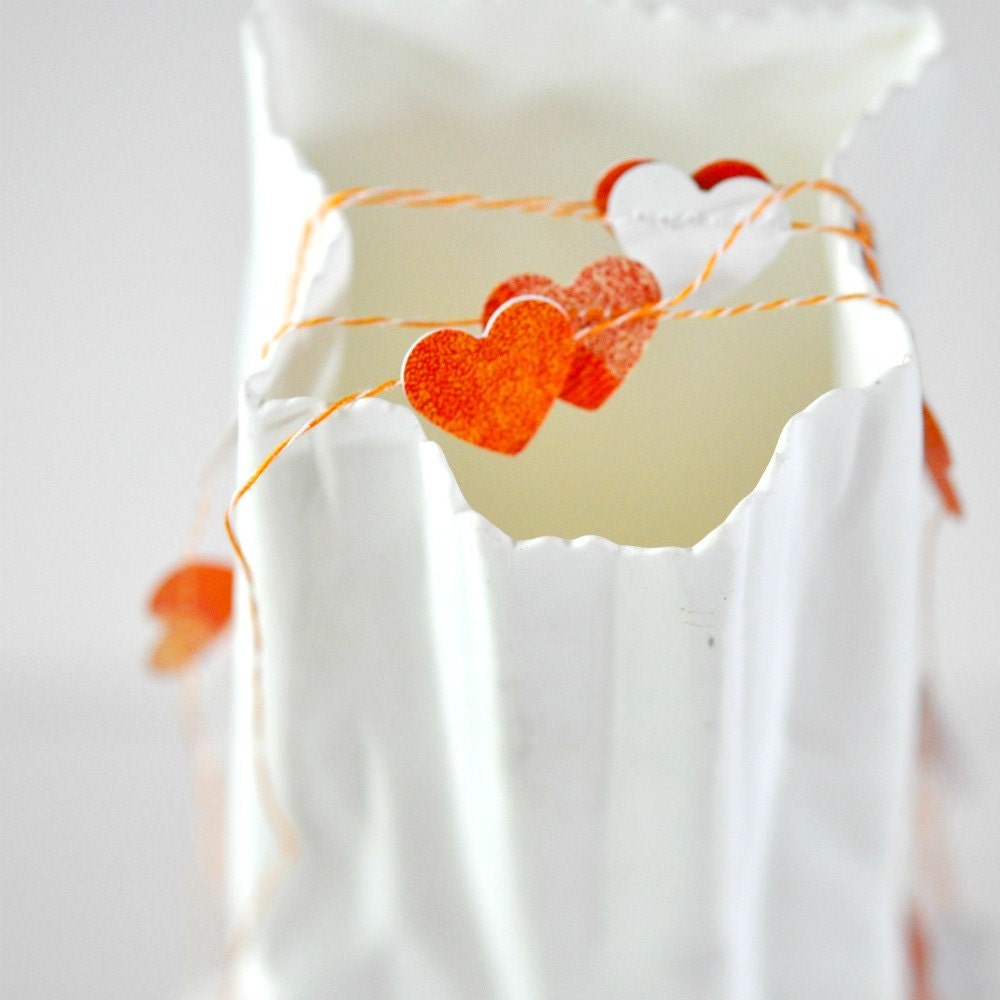 Tiny Hearts Paper Garland Orange