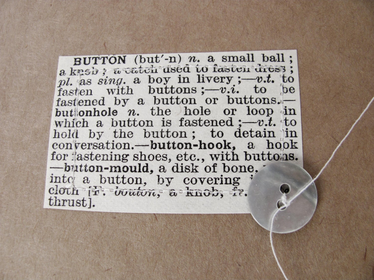 Moleskine - Button - Vintage dictionary small notebook