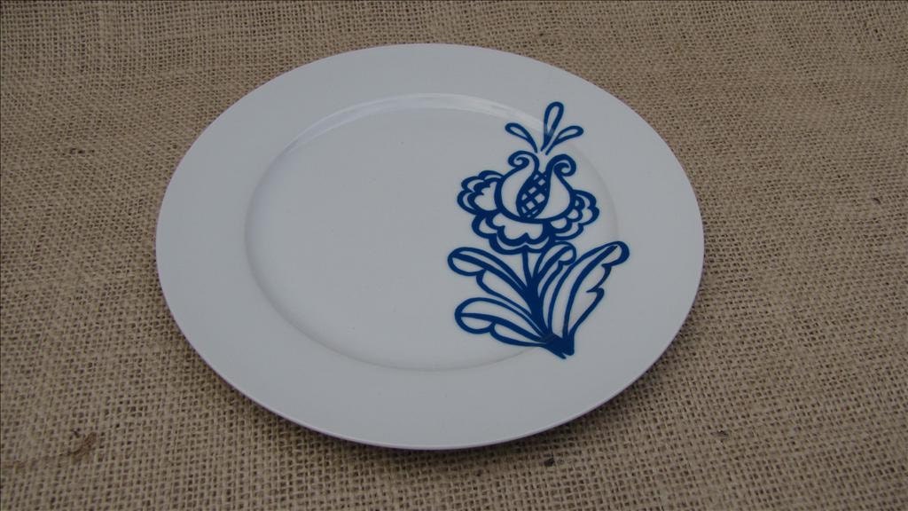 Blue and White Nordic Flower Dessert Plates  Set of 4