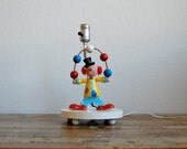Vintage Wooden 70s Clown Lamp Nightlight