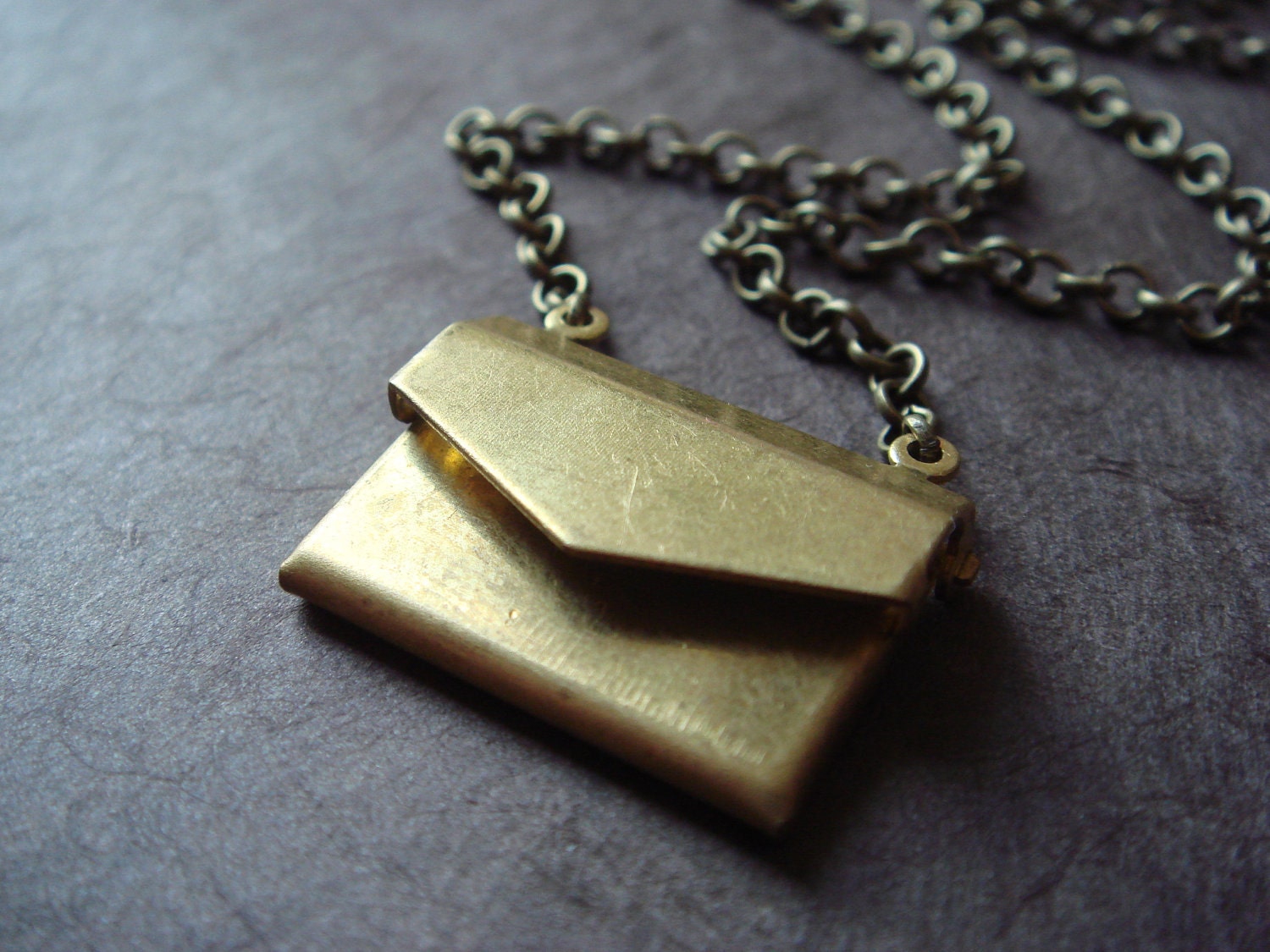 Vintage Style Envelope Locket Necklace