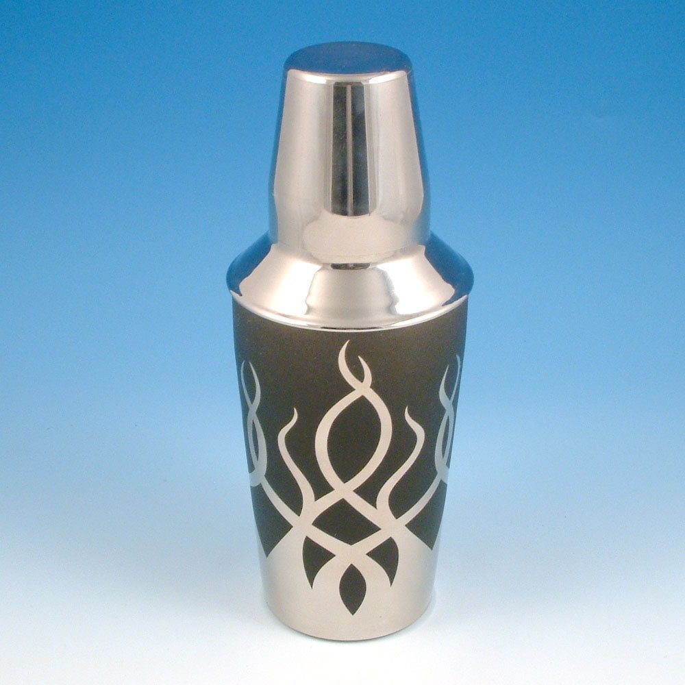 Cocktail Shaker - Strands - Stainless Steel with Black