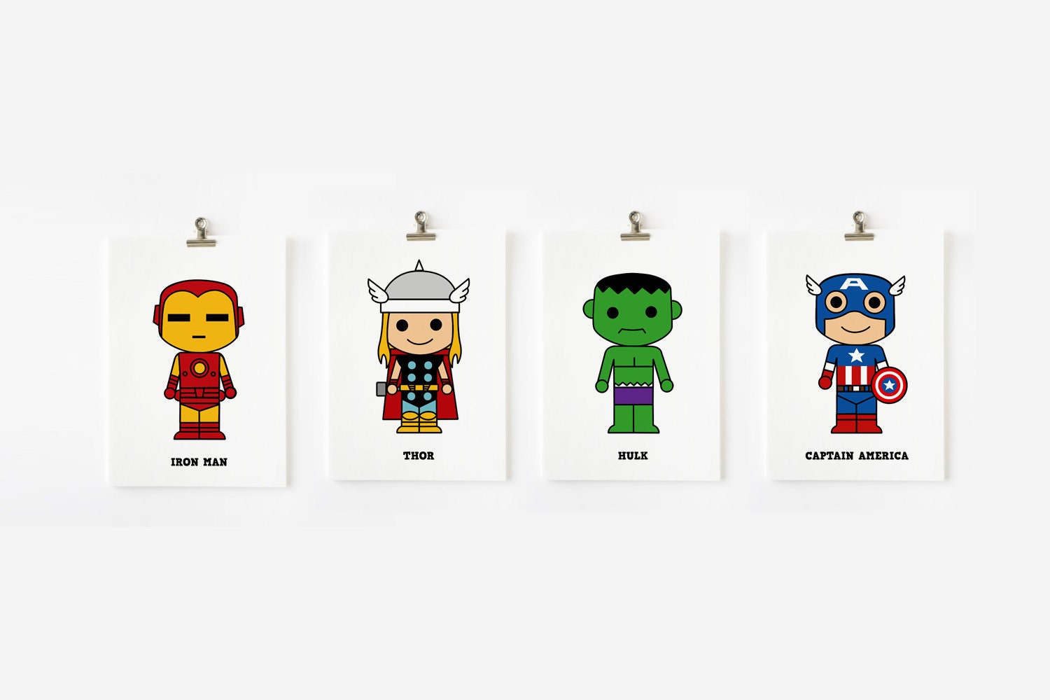 Reserved for Nikolas Hodge - The cute Avengers Art Print 8x10 set of 4