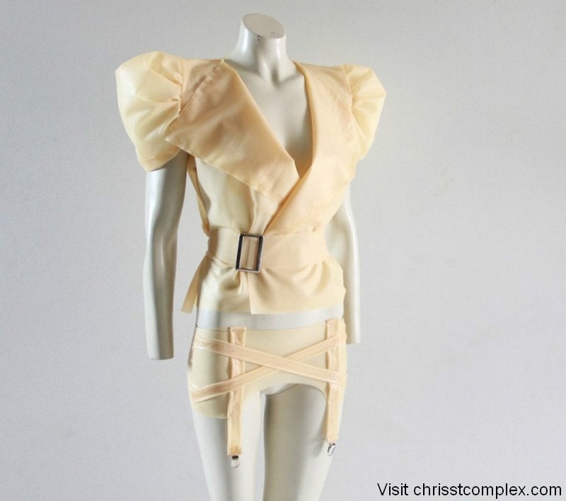 Latex Jacket Shrug Puffs Bolero Nude Fetish Gothic Lady Gaga Cosplay Costume Steampunk - Chrisst - Special Online Price.
