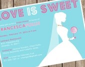 Bridal Shower Invitation - LOVE IS SWEET  - Candy Necklace Shower (deposit)