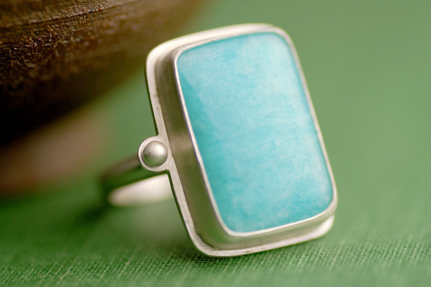 Peruvian Amazonite and Sterling Silver Ring