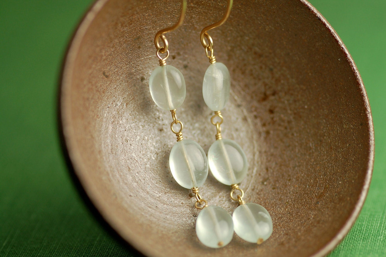 Smooth Aquamarine & Goldfilled Earrings