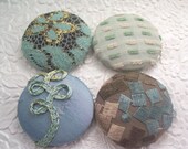 SALE -  4 fabric covered buttons - earth and sky -1 7/8 inches - one set available