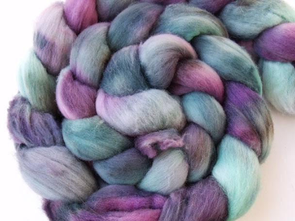 4.23 oz Merino Top Hand Painted in Diagon Alley--Part One of January Spinning Complements