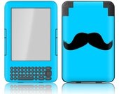 Amazon Kindle 3 / Keyboard Skin Cover - Aqua Mustache