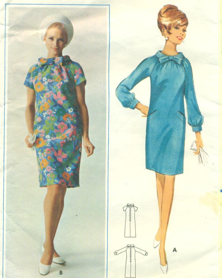 Butterick 4429 Simple Sheath Shift Dress circa 1960s