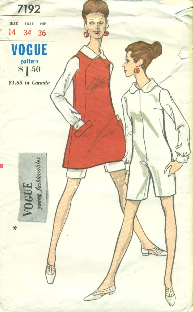 Vogue 7192 YOUNG FASHIONABLES Jumper and Jumpsuit circa 1967