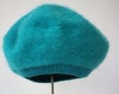 Vintage Turquoise Angora Beret - fringebetty