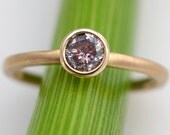 Pink Galaxy Diamond Solitare Ring - One Of A Kind