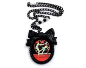 Vintage Caveman Valentine Print Necklace-Funny Novelty
