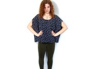 Nautical sailor slouchy handmade blouse One Size
