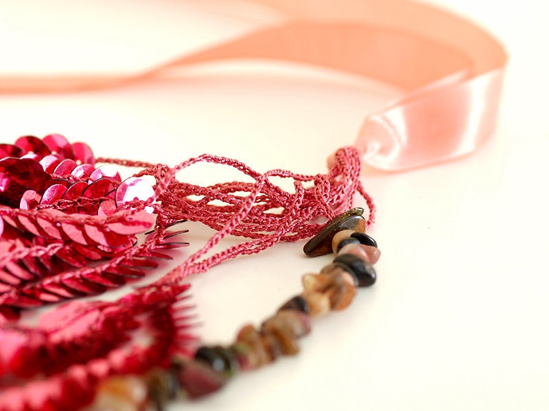 Brink Pink Choker Necklace with Tourmaline Gemstones