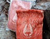 Bear Sachet Woodblock Printed, Filled with Organic Herbs for  Healing and Protection