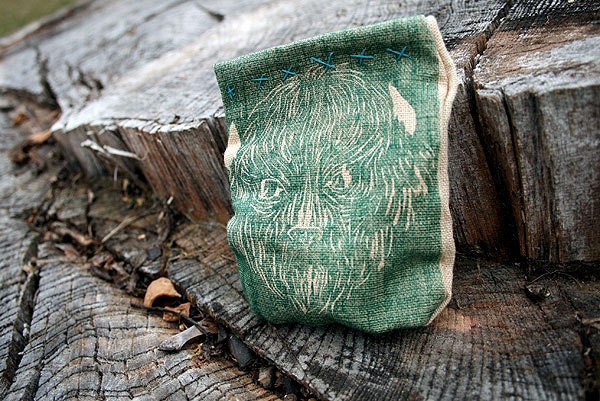 Buffalo Sachet Woodblock Printed, Filled with Organic Herbs for Abundance and Gratitude