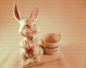 Mid-century bunny planter-retro "N.S." spring flower planter/bulbs-kitsch decor