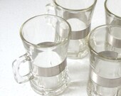 Vintage Glass Mugs Coffe Tea Stainless Steel