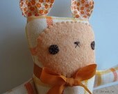 Orton Bear of Orange Wool Plaid