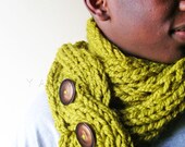 The OVERSIZED Chunky Cabled Knit Twist Scarf - RUSTIC - In LEMONGRASS