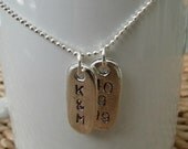 Personalized Initial and Date Silver Pendant Necklace