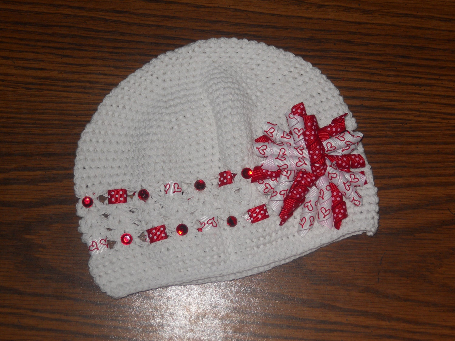 Valentine's Day Crochet Hat for Infants-3 years or Toddler - Adult
